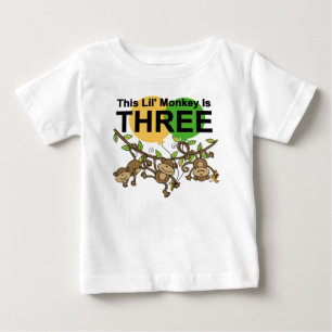 Swinging Monkeys 3rd Birthday tshirts and Gifts