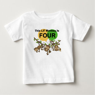 Swinging Monkeys 4th Birthday Tshirts and Gifts