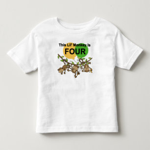 Swinging Monkeys 4th Birthday Tshirts and Gifts