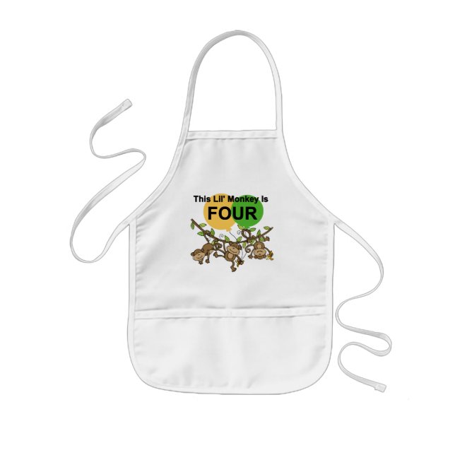 Swinging Monkeys 4th Birthday Tshirts and Gifts Kids Apron (Front)