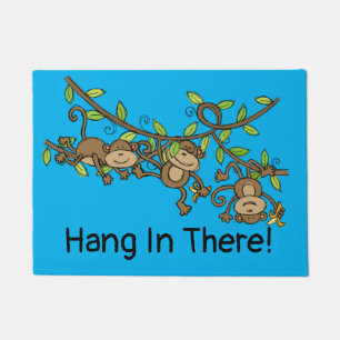 Swinging Monkeys Hang in There Personalised Doorma Doormat