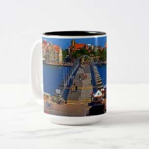 Swinging Old lady Curacao Bridge Two-Tone Coffee Mug