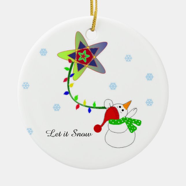 Swinging on a Star Ceramic Tree Decoration (Front)