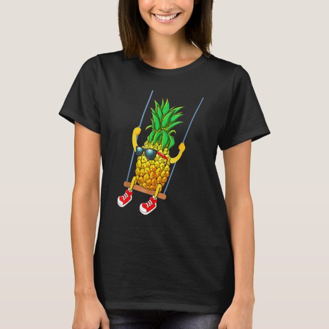 Swinging Pineapple Swinger Sunglasses Summer T-Shirt (Front)