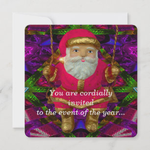 Swinging Santa 5.25" Invitations