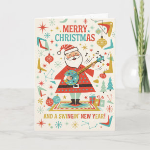 Swinging Santa Merry Christmas Card