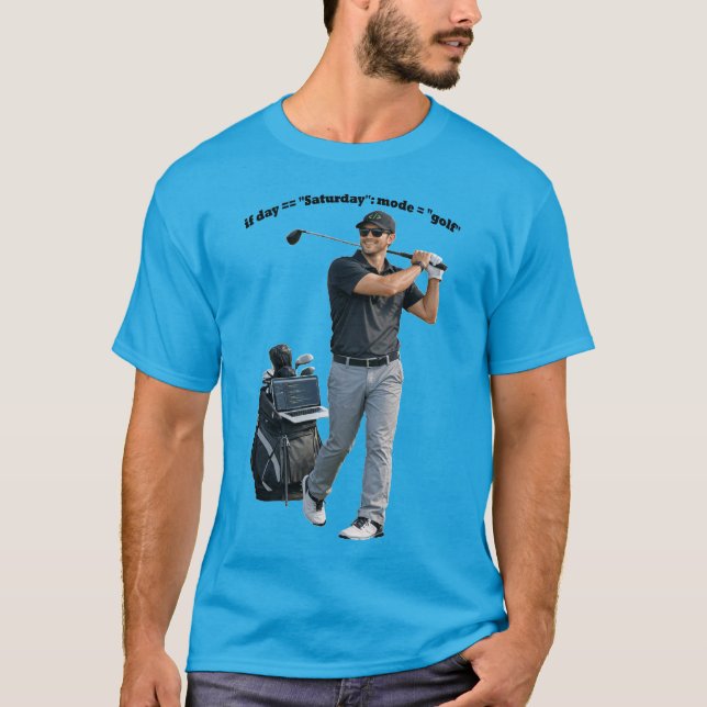 Swinging Software Engineer Who Plays Golf URM T-Shirt (Front)