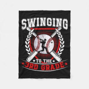 Swinging To The 3rd Grade Baseball First Day Of Fleece Blanket