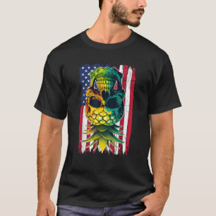 Swinging Upside Down Pineapple American Flag 4th o T-Shirt