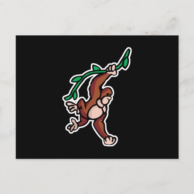 swinging vine monkey postcard (Front)