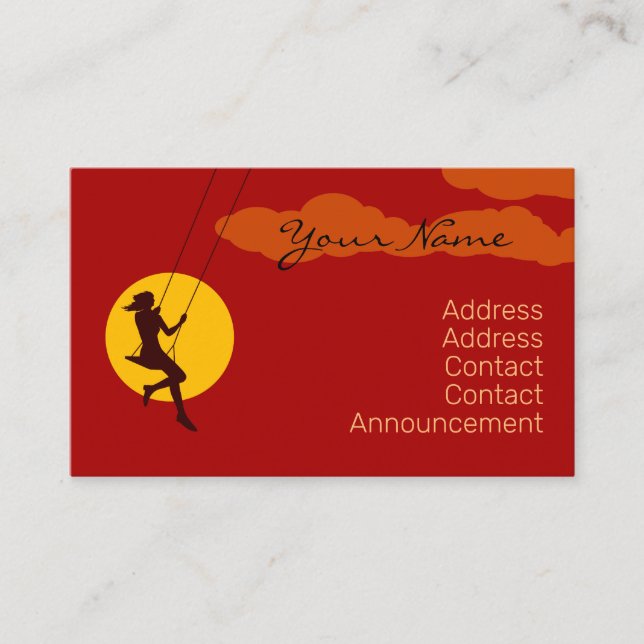 Swinging Woman Business Card (Front)