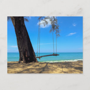 Swings & Tree on the Sand Postcard