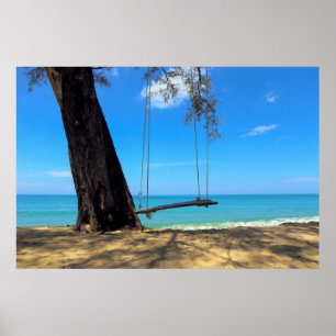 Swings & Tree on the Sand Poster