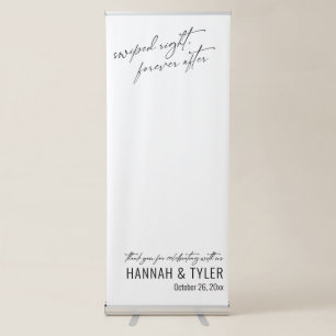 "Swiped Right, Forever After" Elegant Wedding Retractable Banner
