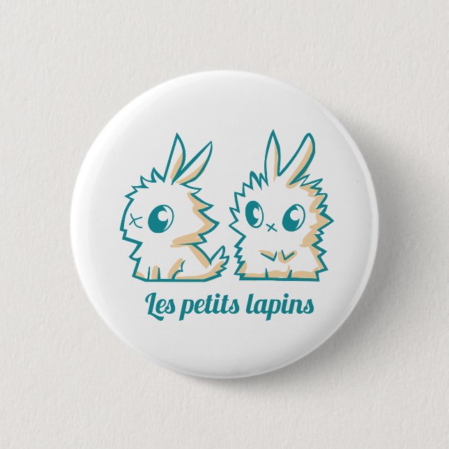 Swipes in small rabbits 6 cm round badge (Front)