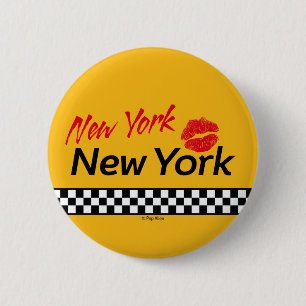Swipes in Taxi NY & Red KIS 6 Cm Round Badge