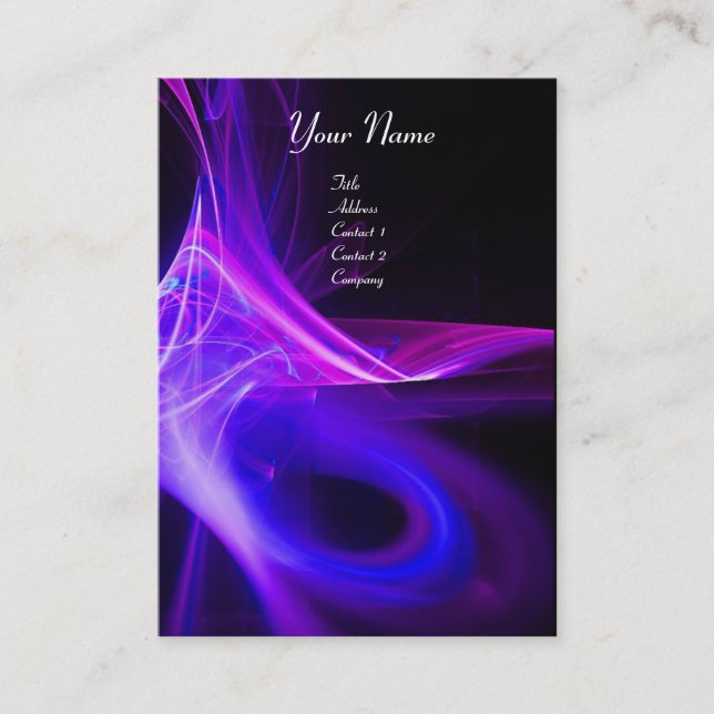 SWIRL 2 MONOGRAM Vibrant black pink blue Business Card (Front)