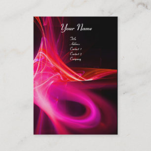 SWIRL 2 MONOGRAM Vibrant black pink red Business Card