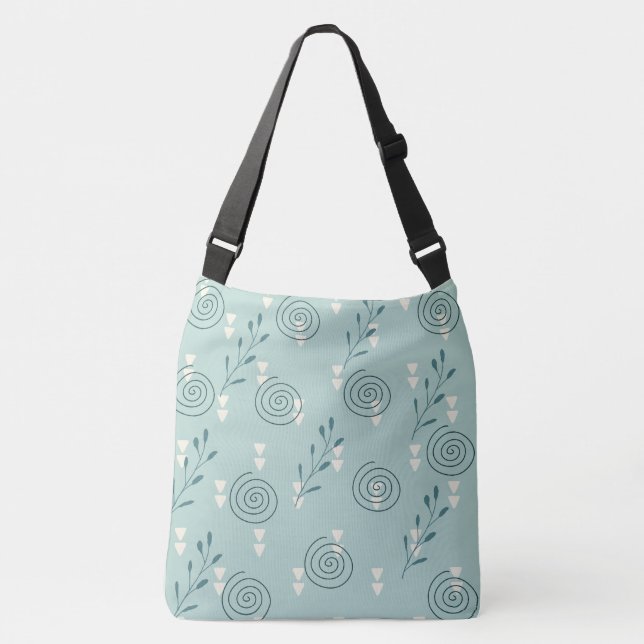  Swirl Abstract on Powder Blue Background  Crossbody Bag (Front)