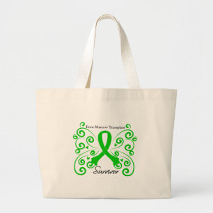 Swirl Butterfly Bone Marrow Transplant Survivor Large Tote Bag