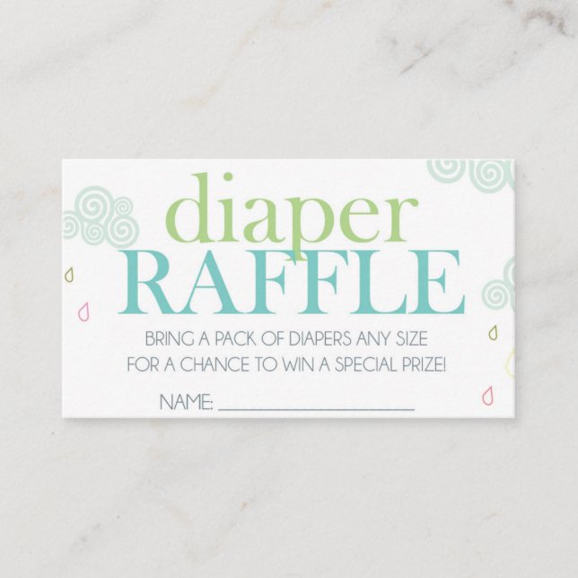Swirl Cloud Baby Sprinkle Diaper Raffle Ticket (Front)