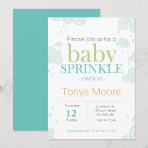 Swirl Cloud Baby Sprinkle Invitation