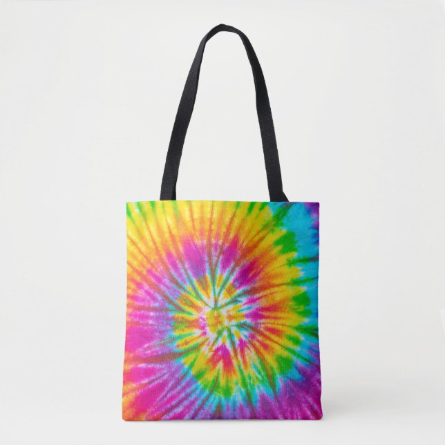 swirl colorful tie dye pattern abstract background tote bag (Front)