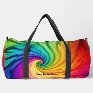 Swirl Colourful Name Duffle Bag
