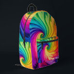 Swirl Colourful Name Printed Backpack<br><div class="desc">colourful and fun</div>