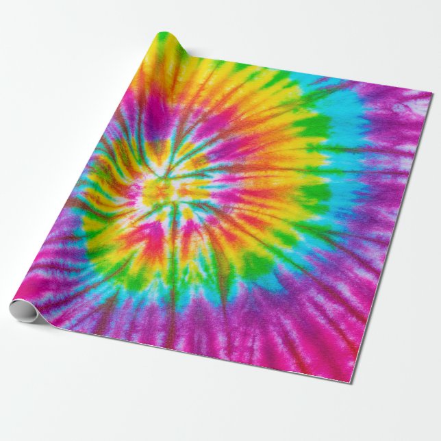 swirl colourful tie dye pattern abstract backgroun wrapping paper (Unrolled)