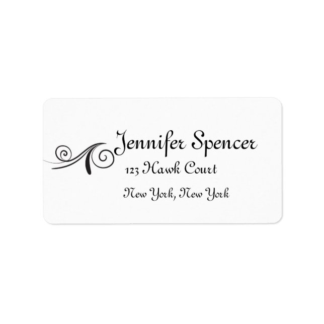 Swirl Design Wedding Labels (Front)