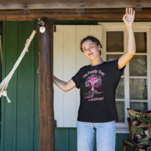 Swirl Family Tree of Life Breast Cancer Awareness T-Shirt