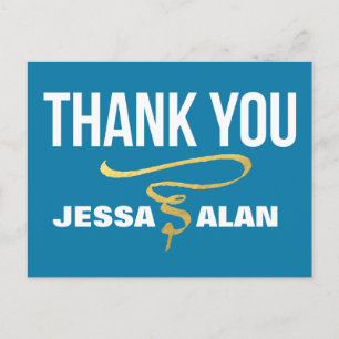 swirl faux gold foil postcard