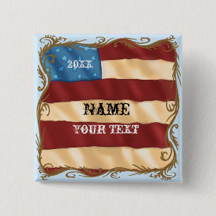 Swirl Flag 15 Cm Square Badge