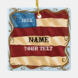 Swirl Flag  Ceramic Ornament