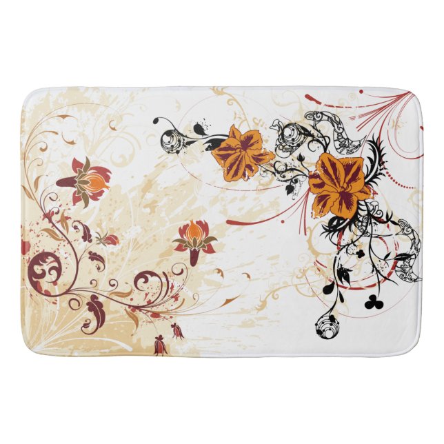 Swirl Floral Bath Mat (Front)