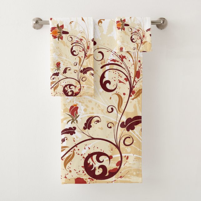 Swirl Floral Towel (Insitu)