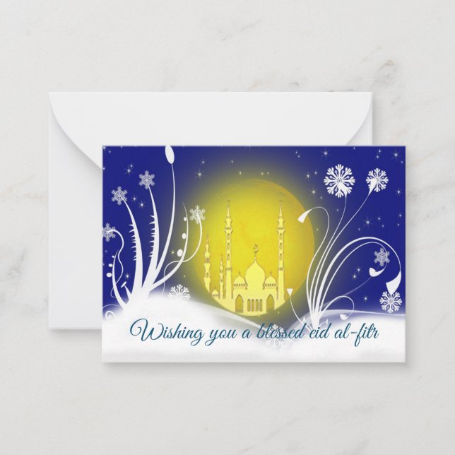 Swirl Flower On Winter Moon Card (Front)