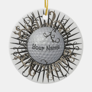 Swirl Golf golfer Ceramic Tree Decoration