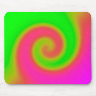 Swirl Green Pink Mouse Mat