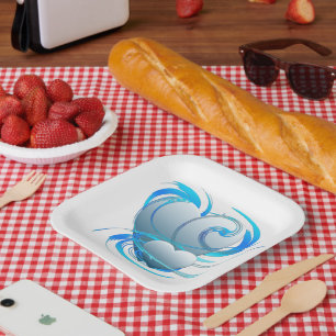 Swirl Hearts Paper Plate