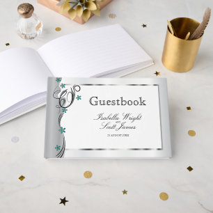 Swirl Jade Floral Design  - Guestbook