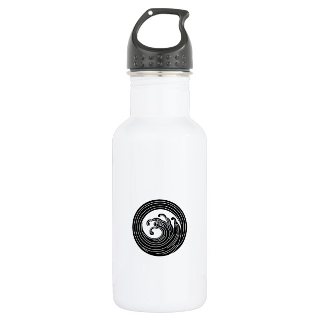 Swirl-like wave circle 532 ml water bottle (Front)