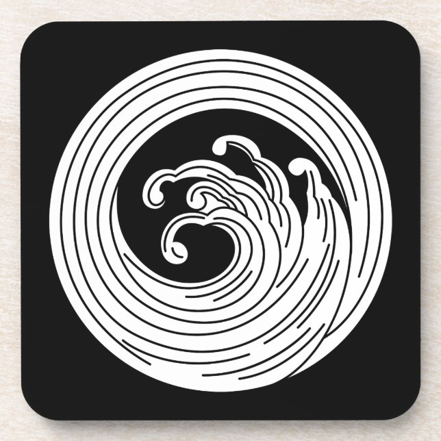 Swirl-like wave circle coaster (Front)