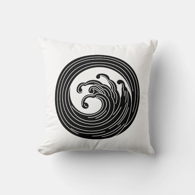 Swirl-like wave circle cushion (Front)