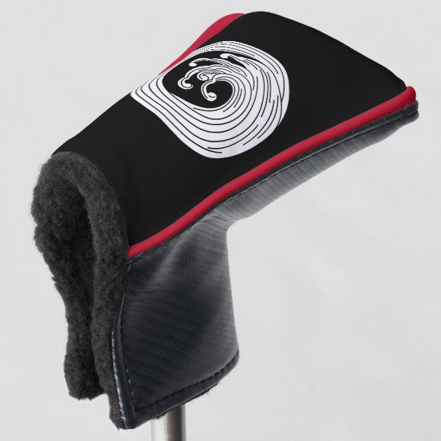 Swirl-like wave circle golf head cover (3/4 Front)