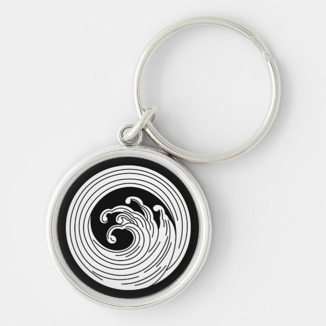 Swirl-like wave circle key ring (Front)