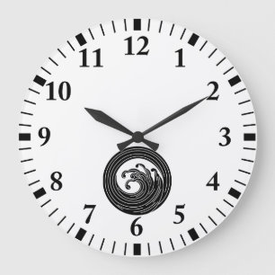 Swirl-like wave circle large clock