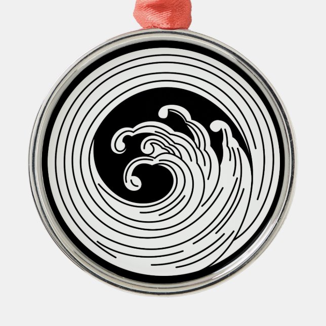Swirl-like wave circle metal tree decoration (Front)