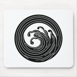 Swirl-like wave circle mouse mat